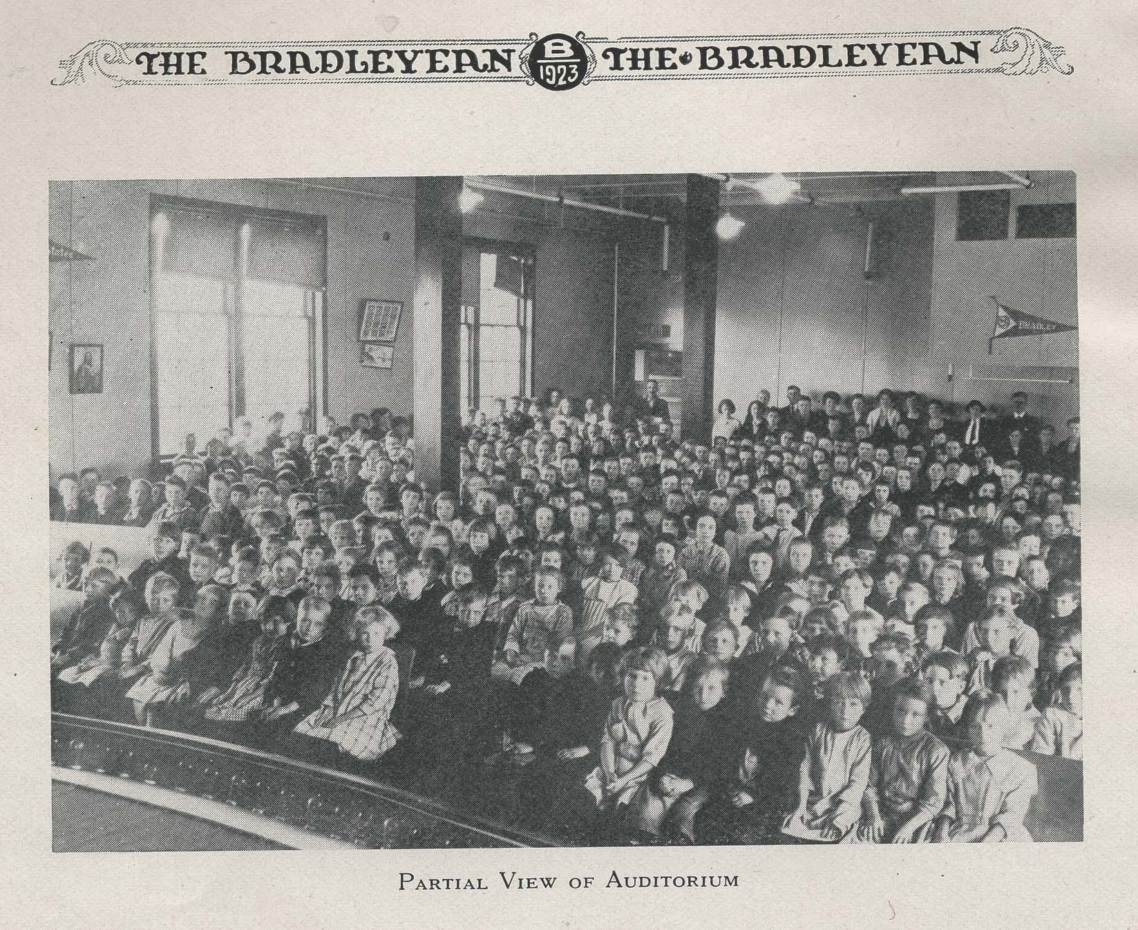 Bradleyean Year 1923 book page 8 Auditorium